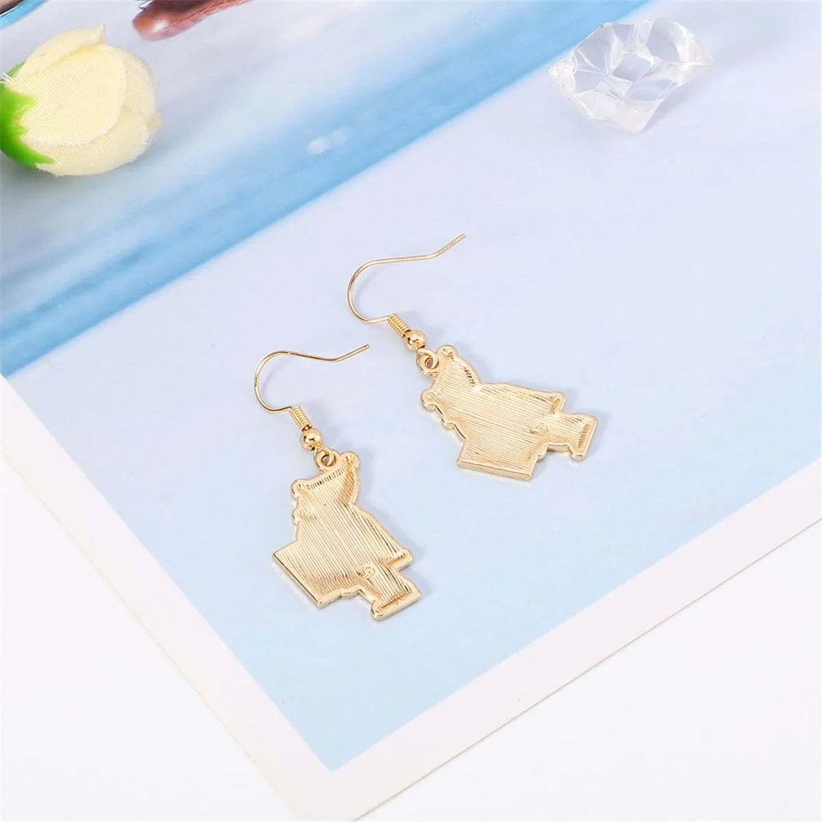 Red Enamel & Goldtone Santa & Gift Drop Earrings sold by Zulily product image thumbnail 3
