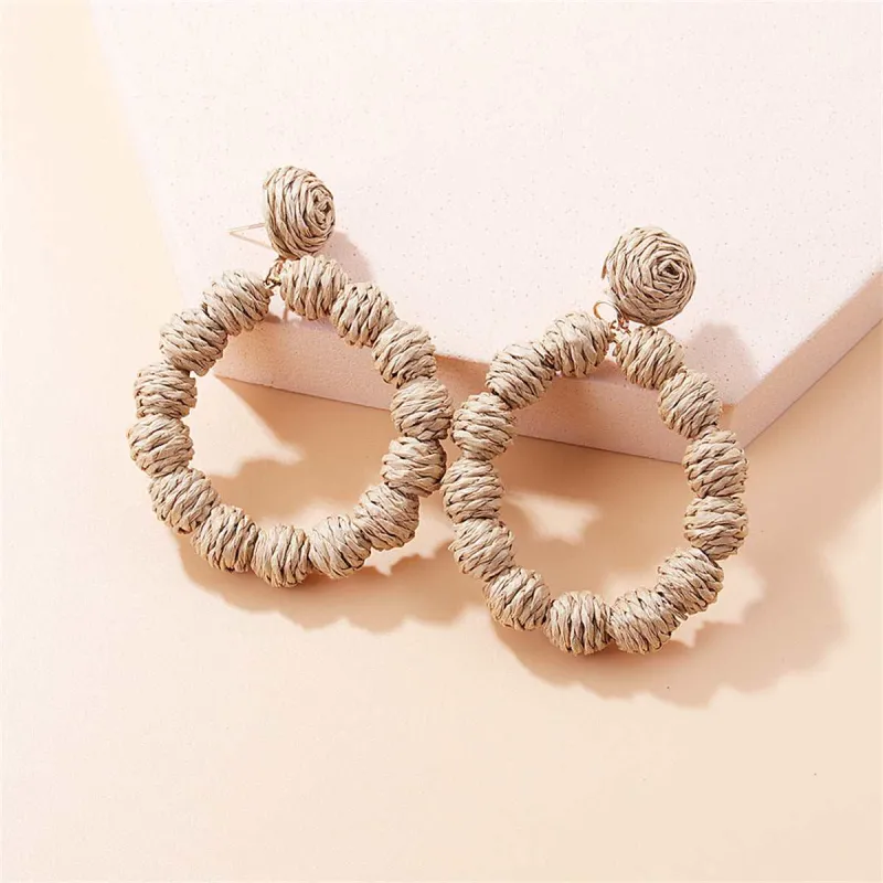 Brown Raffia Beaded Drop Earrings made by Zulily