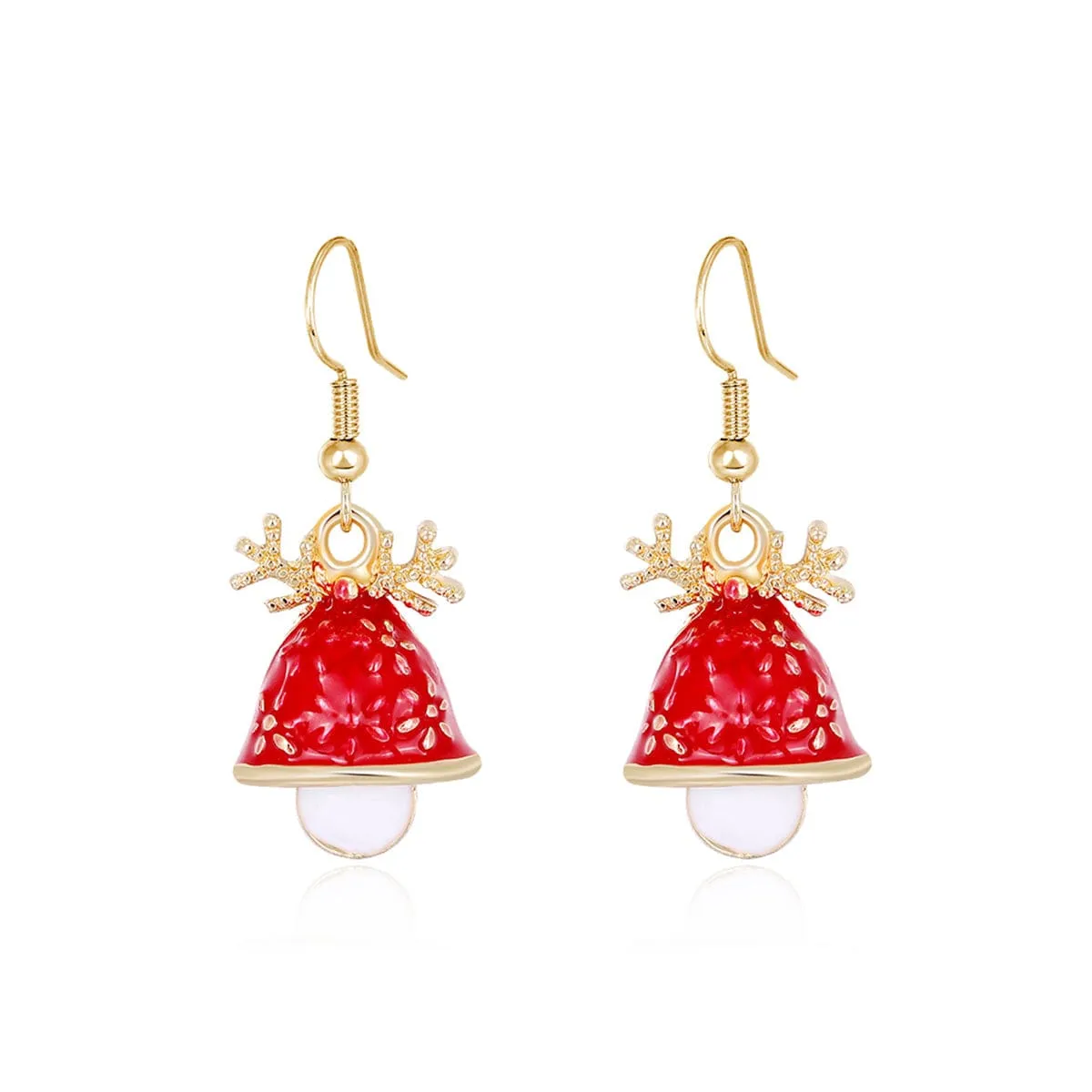 Red Enamel & Goldtone Antler Bell Drop Earrings sold by Zulily