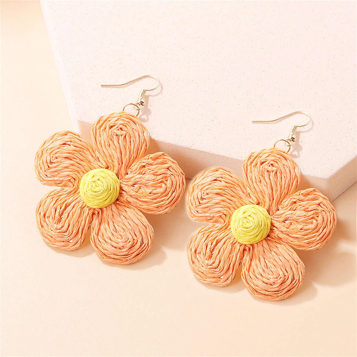 Orange & Yellow Floral Raffia Drop Earrings sold by Zulily