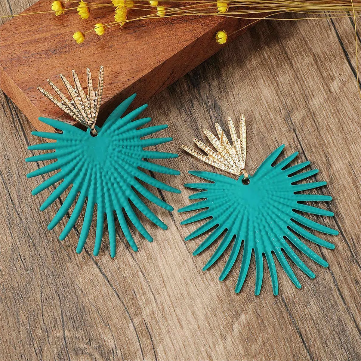 Blue Enamel & Goldtone Heart Drop Earrings sold by Zulily product image thumbnail 2