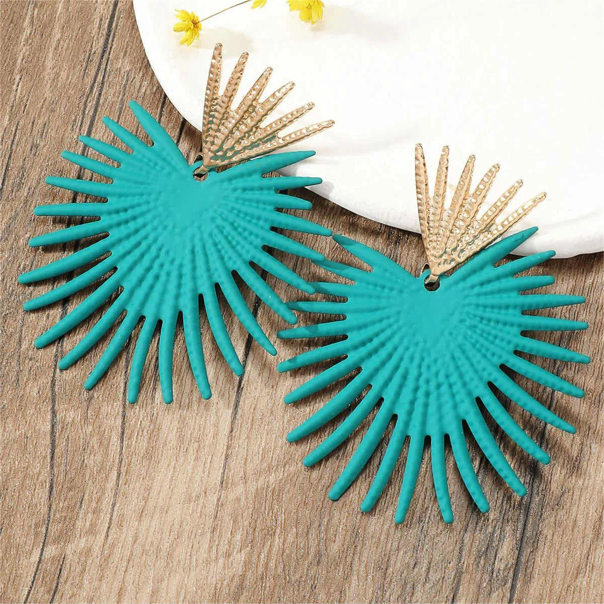Blue Enamel & Goldtone Heart Drop Earrings sold by Zulily product image thumbnail 3