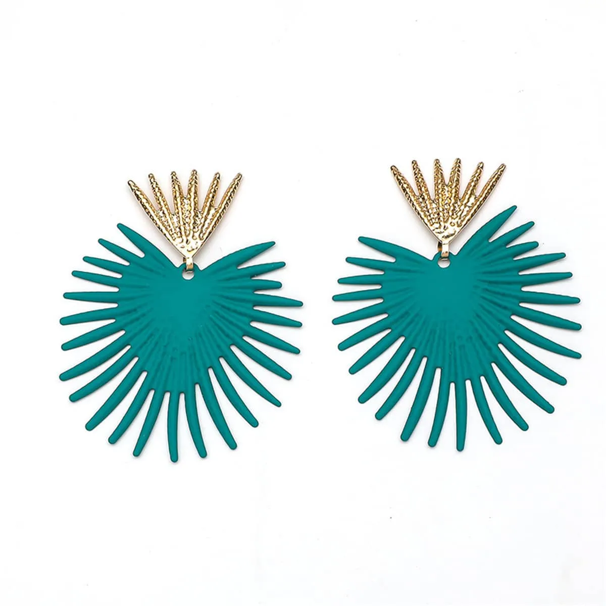 Blue Enamel & Goldtone Heart Drop Earrings sold by Zulily