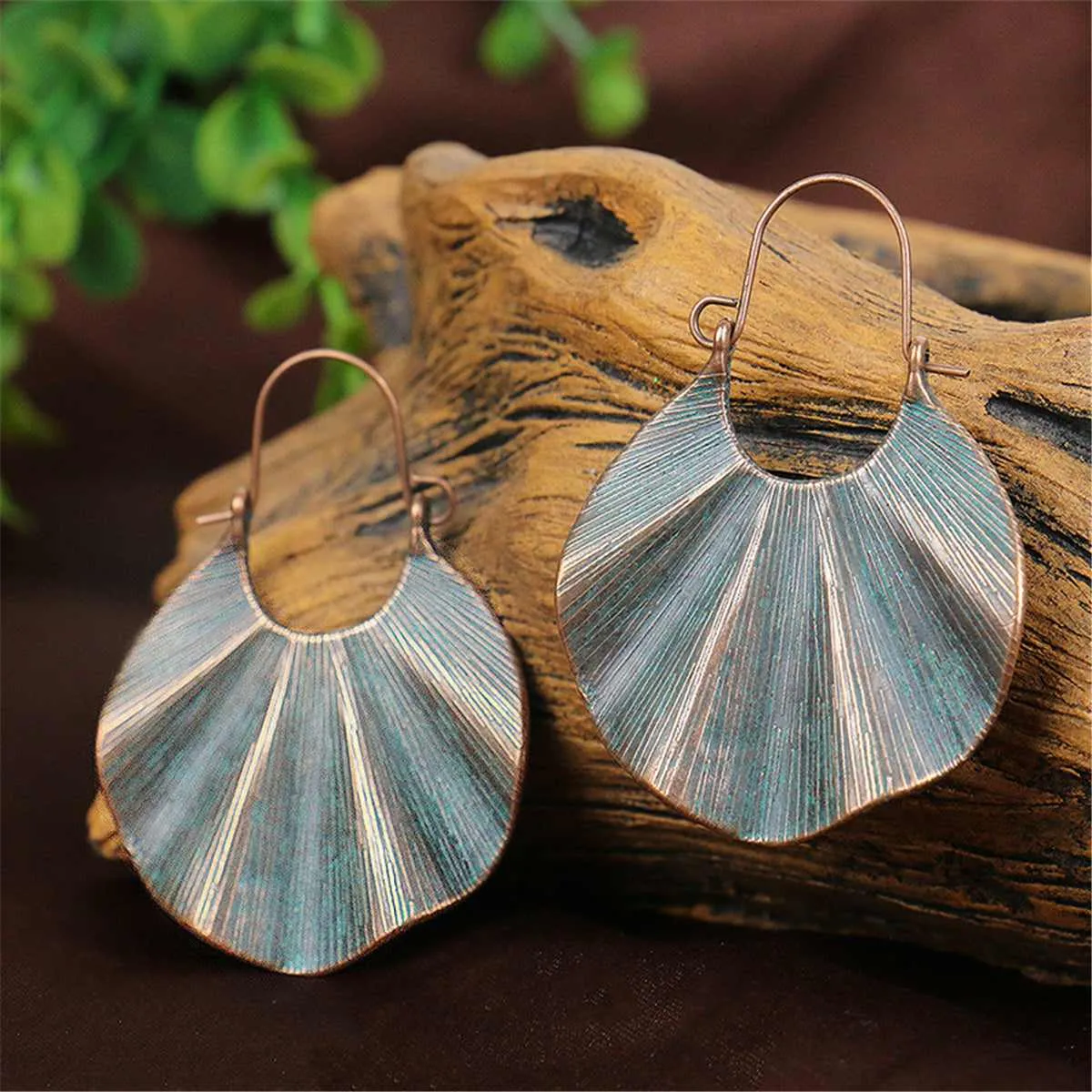 Aqua Enamel & Goldtone Lotus Leaf Drop Earrings sold by Zulily product image thumbnail 2