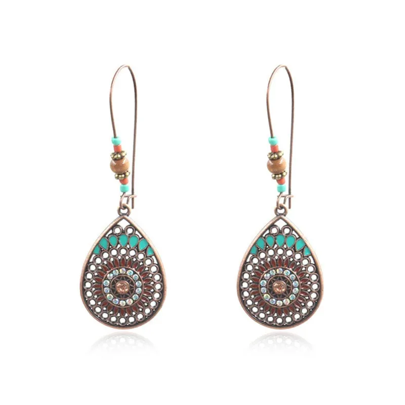 Cubic Zirconia & Howlite Goldtone Drop Earrings made by Zulily
