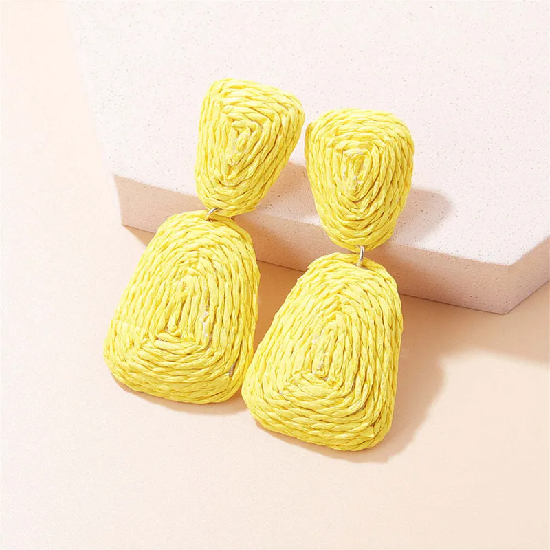 Yellow Raffia Ladder Drop Earrings made by Zulily