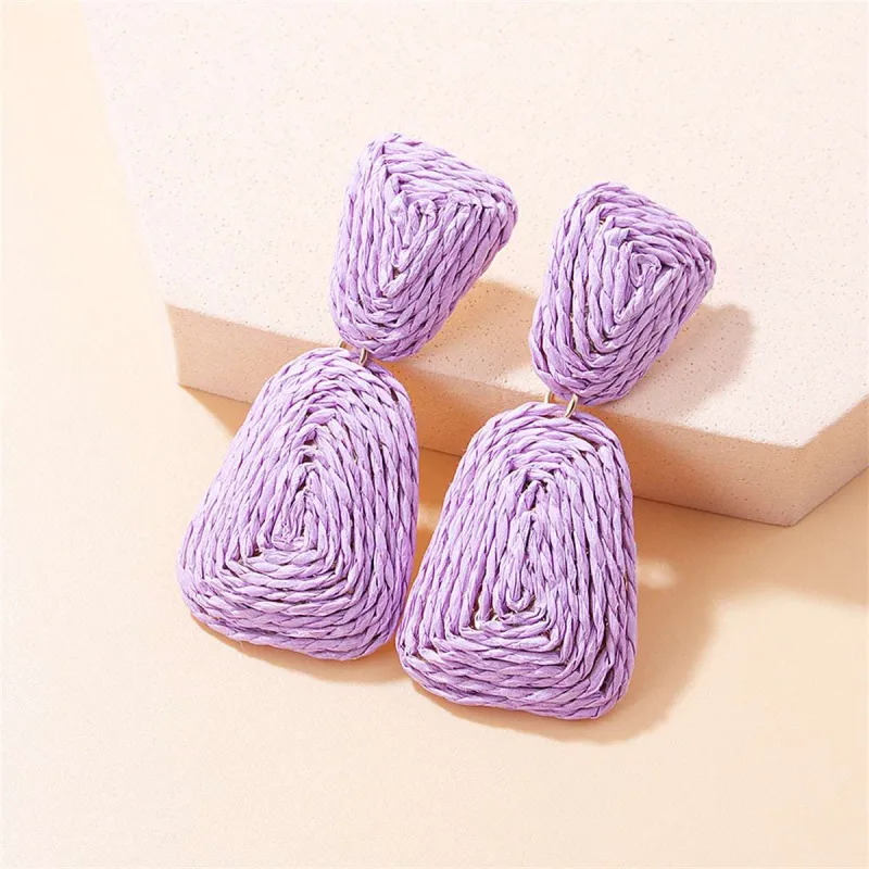 Purple Raffia Ladder Drop Earrings made by Zulily