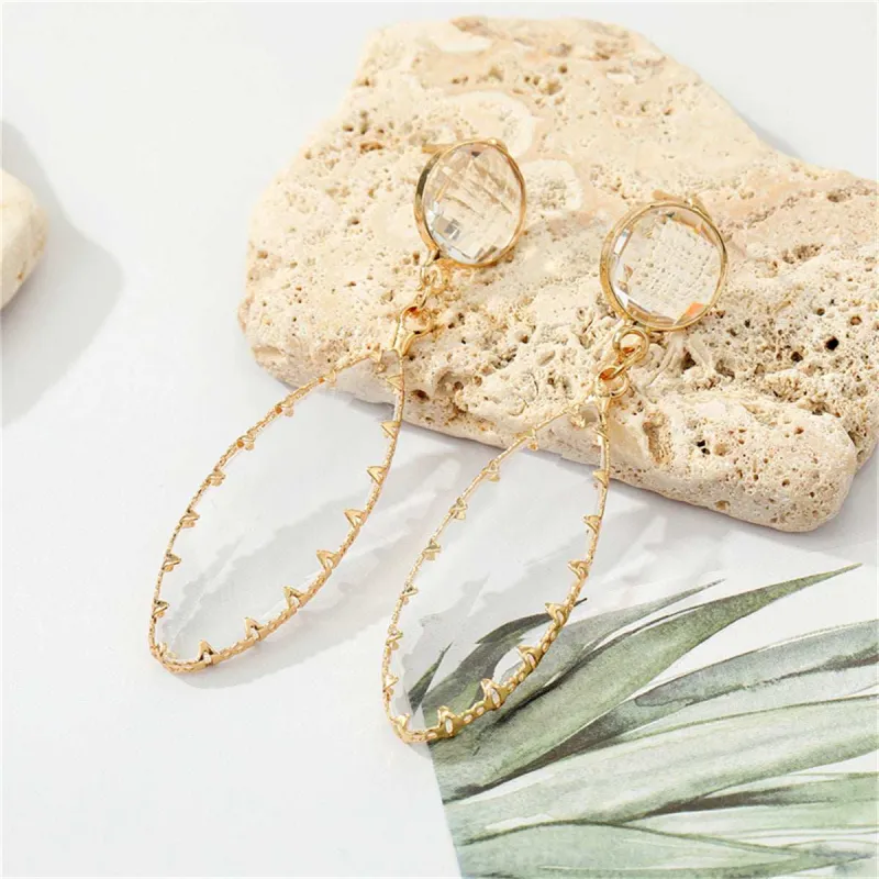 Crystal & Goldtone Oval Drop Earrings made by Zulily