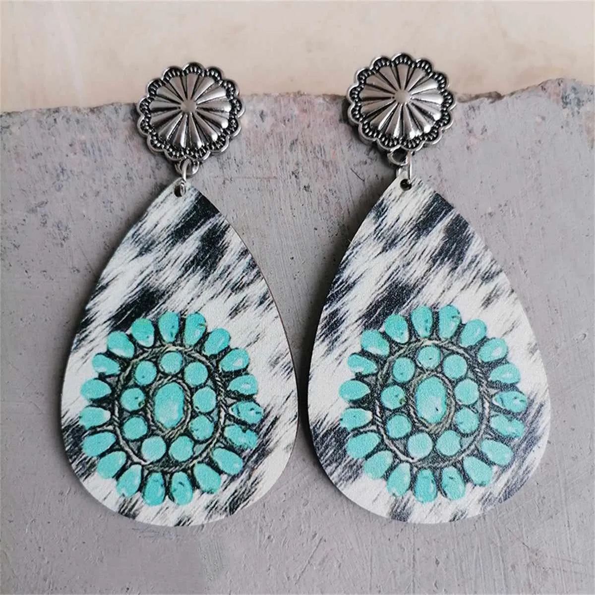 White Wood & Silvertone Drop Earrings sold by Zulily