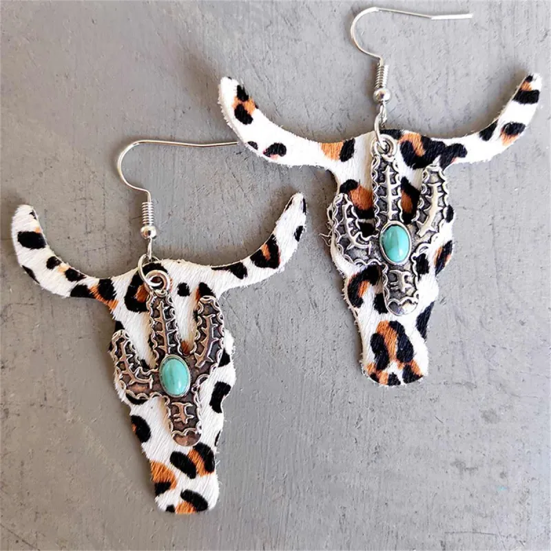 Orange Polystyrene & Turquoise Cattle Cactus Drop Earrings made by Zulily