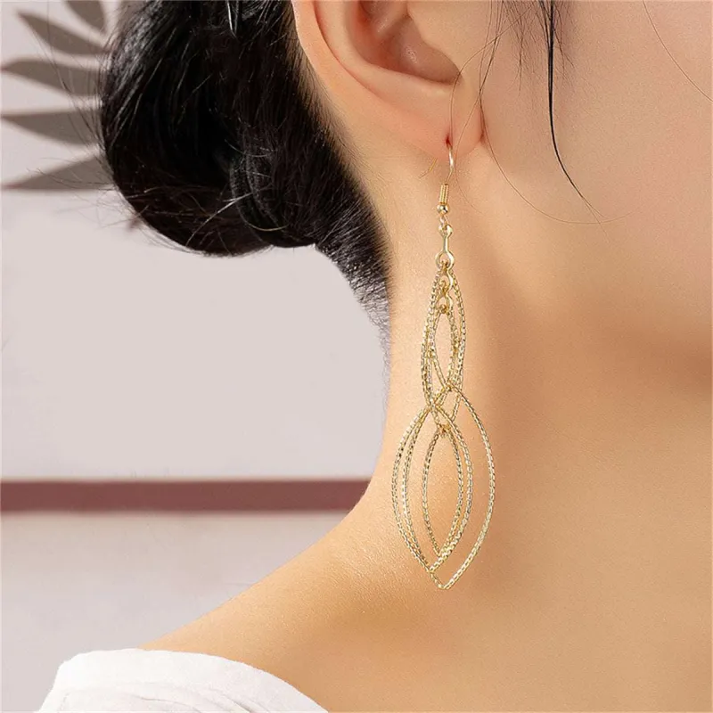 Goldtone Interlocked Layered Drop Earrings made by Zulily