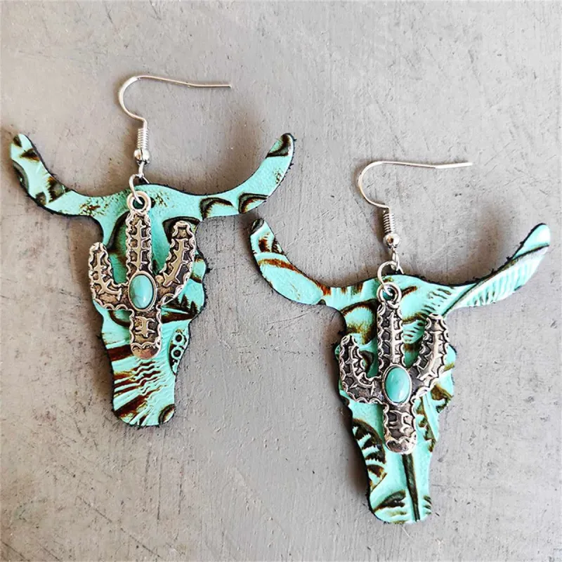 Aqua & Turquoise Cattle Cactus Drop Earrings made by Zulily