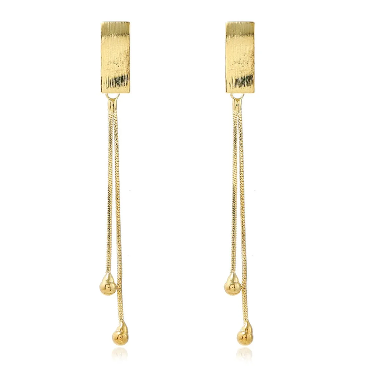 Goldtone Beaded Tassel Drop Earrings sold by Zulily product image thumbnail 2