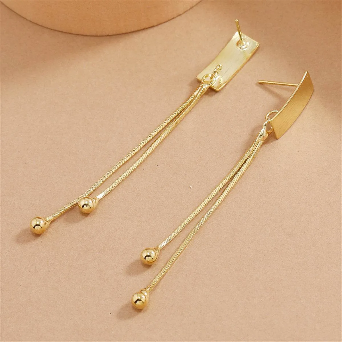 Goldtone Beaded Tassel Drop Earrings sold by Zulily product image thumbnail 3