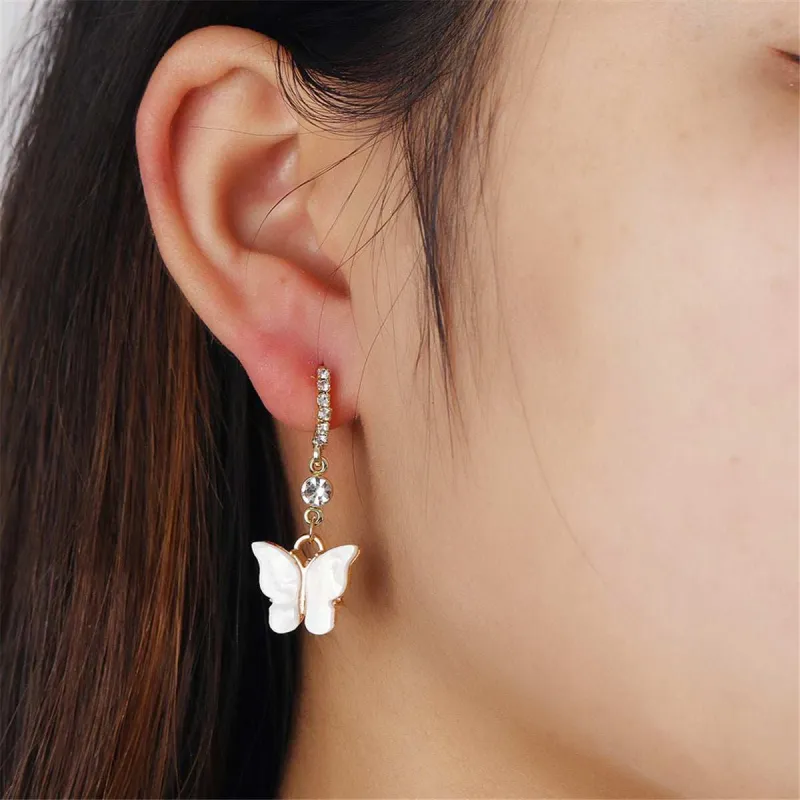 Cubic Zirconia & Acrylic Goldtone Butterfly Huggie Earrings made by Zulily
