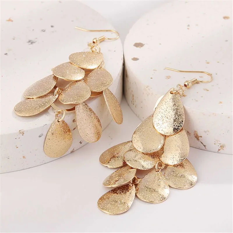 Goldtone Petal Cluster Drop Earrings made by Zulily