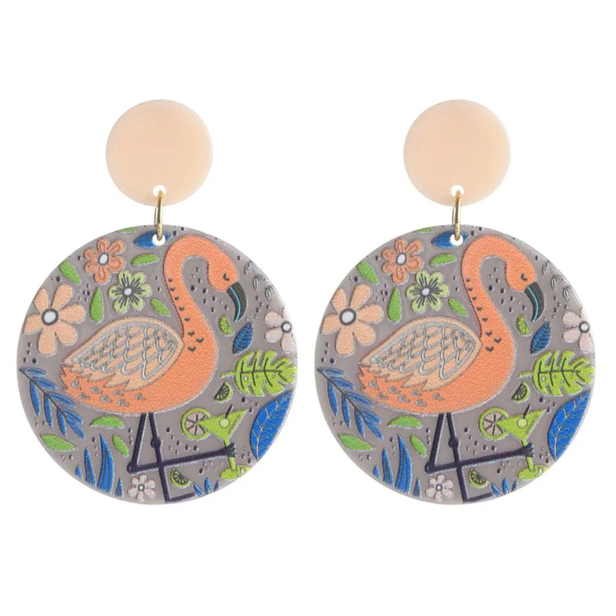 Pink Acrylic & Silvertone Flamingo Drop Earrings sold by Zulily product image thumbnail 3