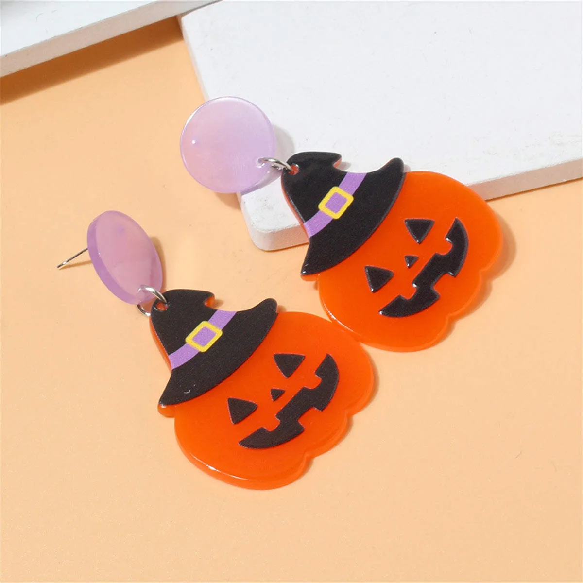 Orange Witch Hat Jack-O'-Lantern Drop Earrings sold by Zulily product image thumbnail 3