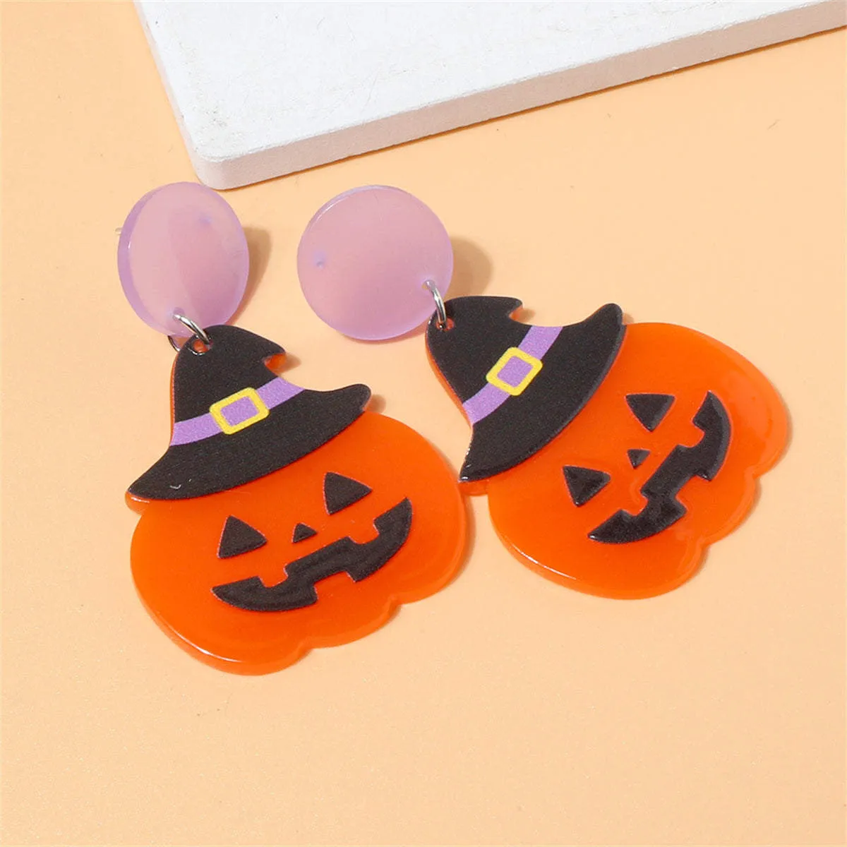 Orange Witch Hat Jack-O'-Lantern Drop Earrings sold by Zulily