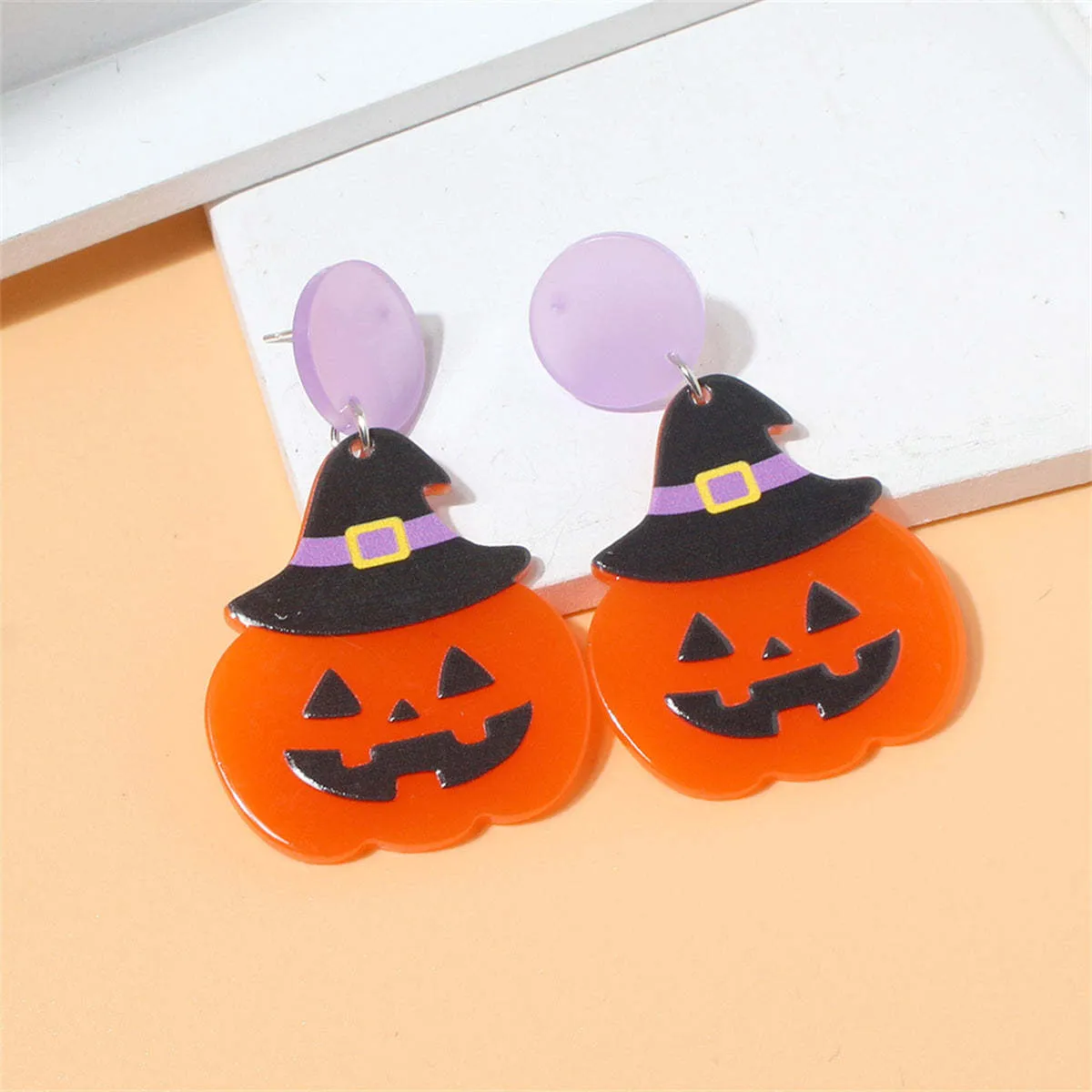 Orange Witch Hat Jack-O'-Lantern Drop Earrings sold by Zulily product image thumbnail 2
