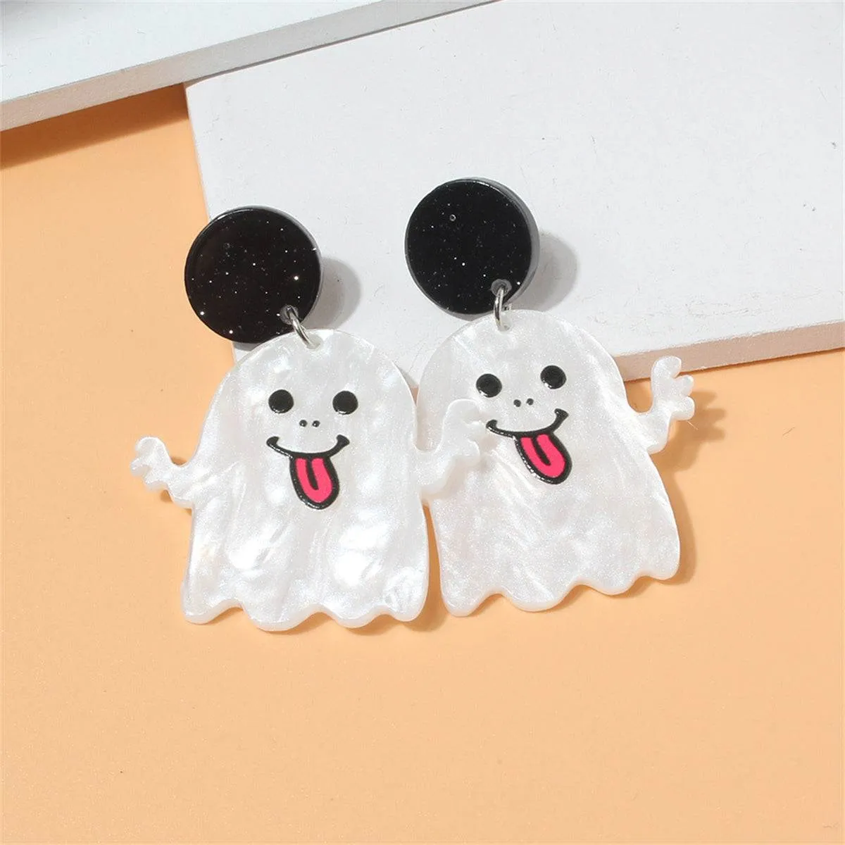 Black & White Ghost Drop Earrings sold by Zulily product image thumbnail 3