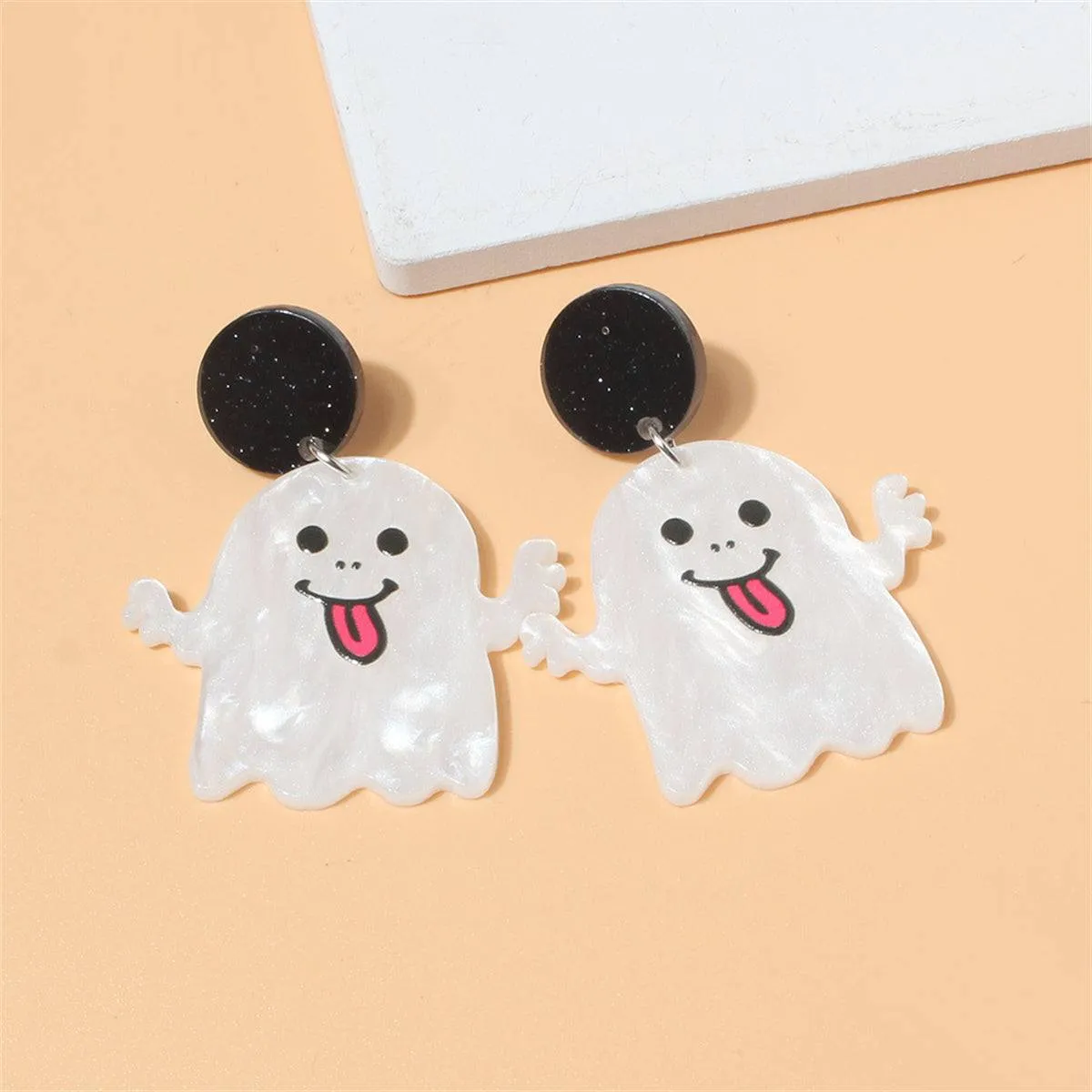 Black & White Ghost Drop Earrings sold by Zulily