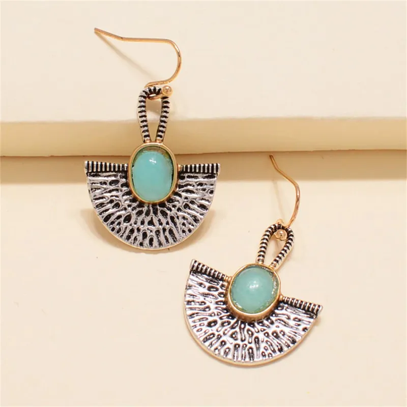 Lake Blue Resin & Two-Tone Padlock Drop Earrings made by Zulily