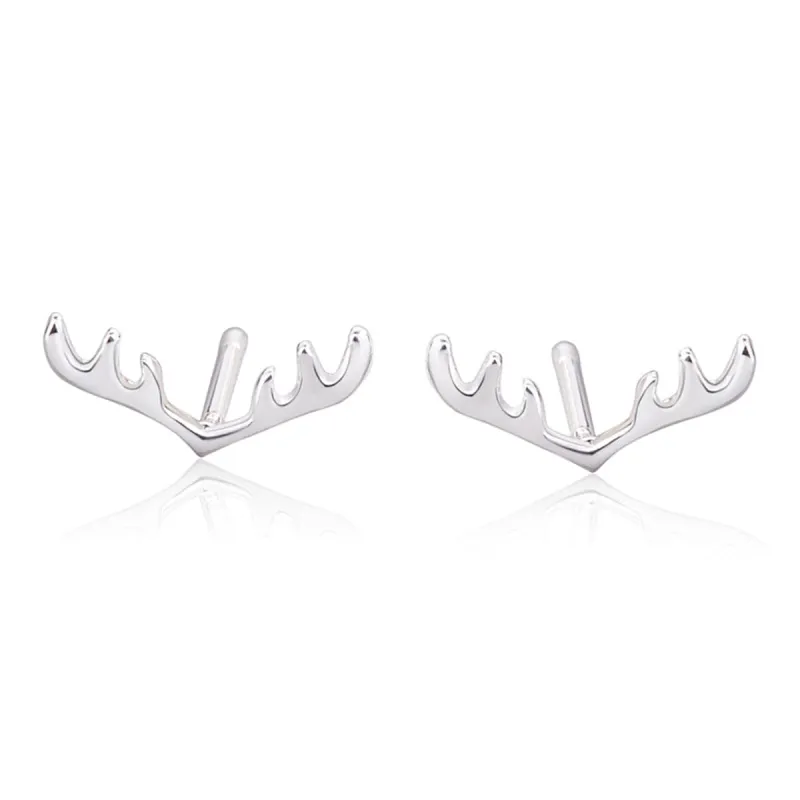 Silvertone Antler Stud Earrings made by Zulily