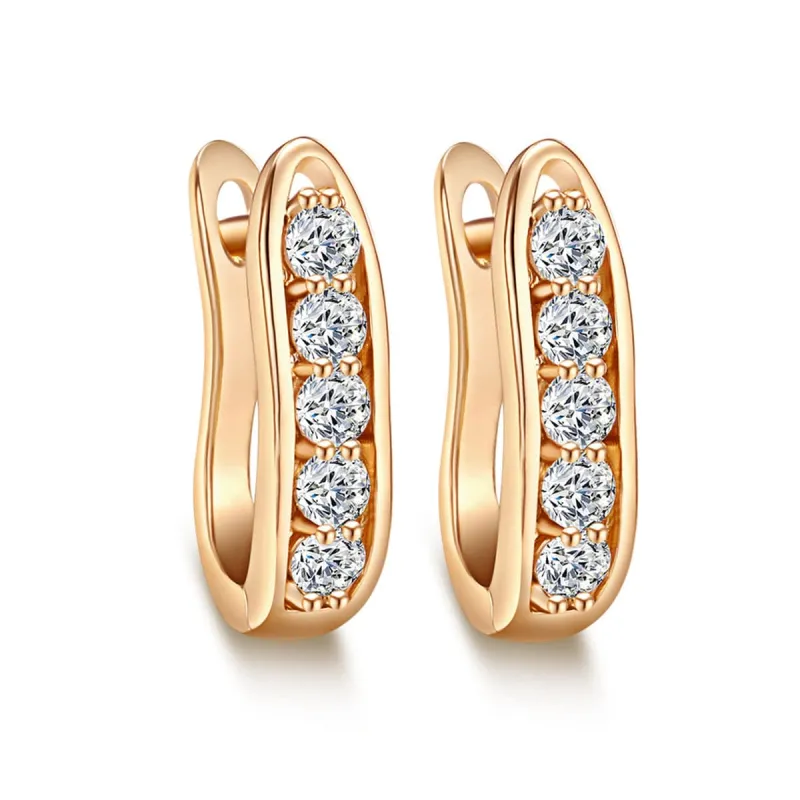 Clear Cubic Zirconia & Goldtone Huggie Earrings made by Zulily