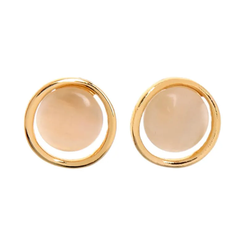 Cat's Eye & Goldtone Stud Earrings made by Zulily