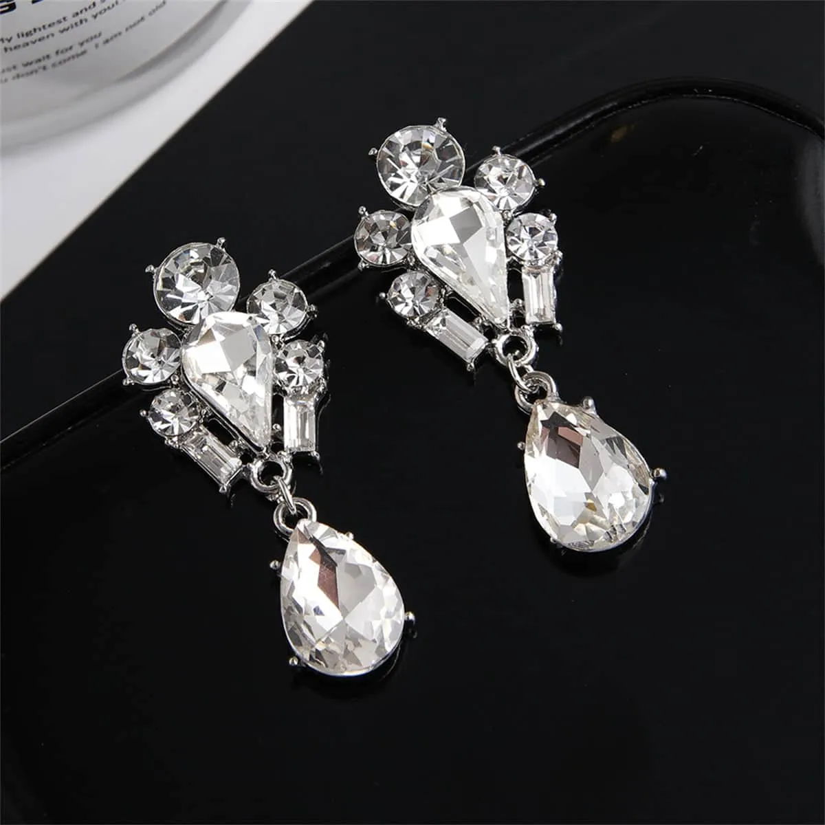 Crystal & Cubic Zirconia Silvertone Pear Drop Earrings sold by Zulily product image thumbnail 2