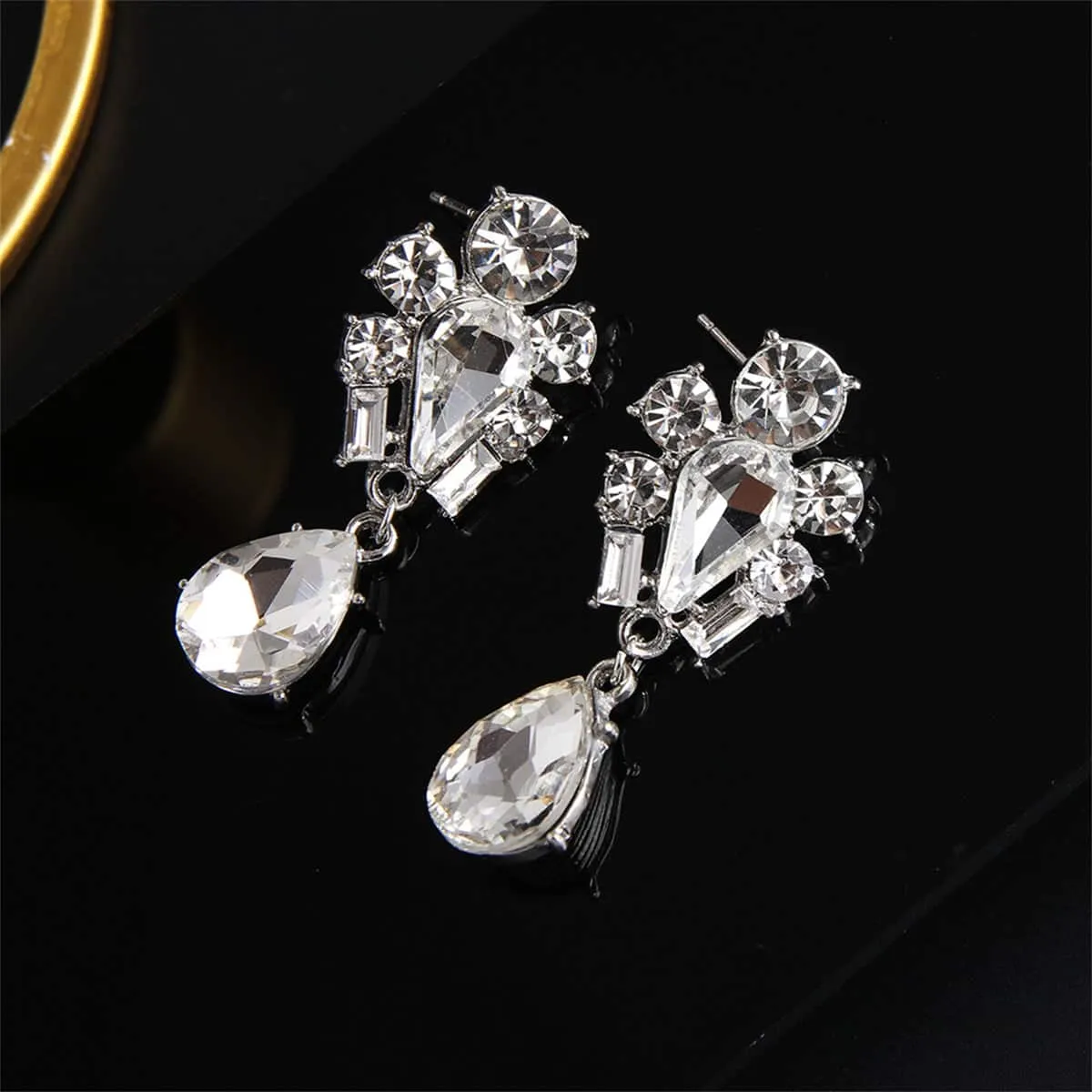 Crystal & Cubic Zirconia Silvertone Pear Drop Earrings sold by Zulily product image thumbnail 3