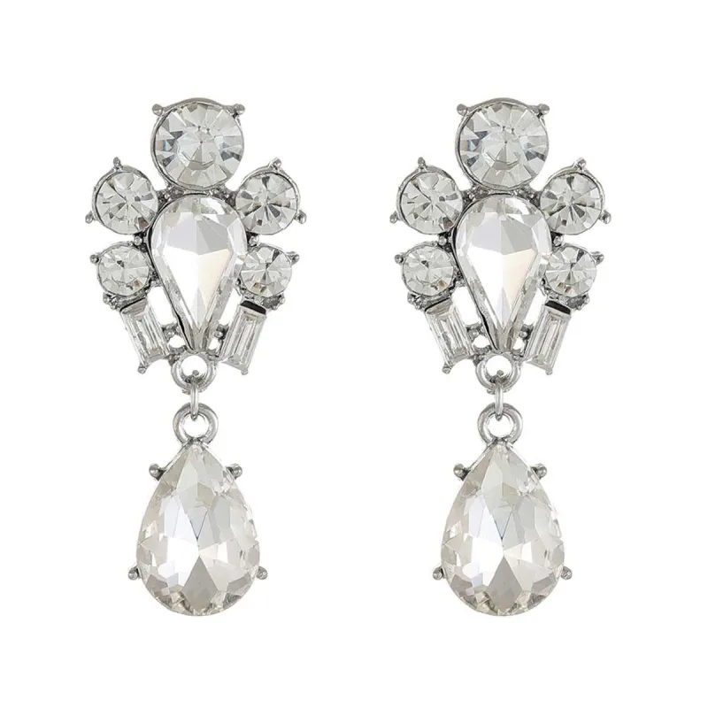 Crystal & Cubic Zirconia Silvertone Pear Drop Earrings made by Zulily