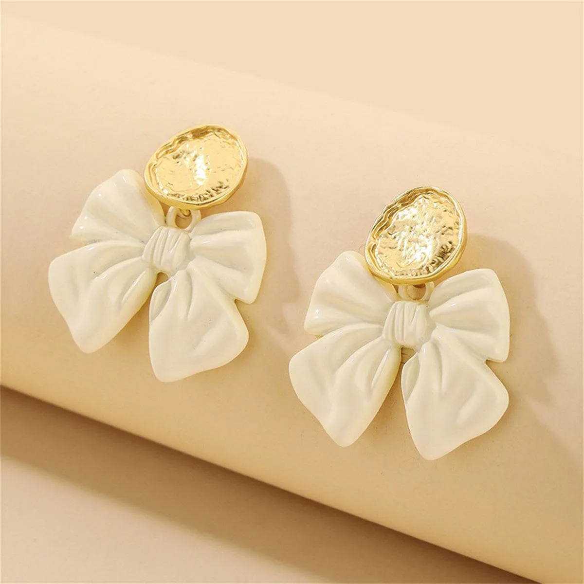 Enamel & Goldtone Bow Drop Earrings sold by Zulily