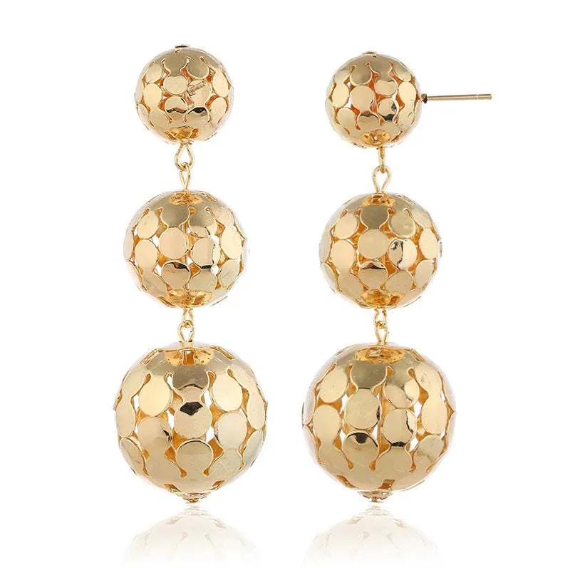 Goldtone Linking Sequin Ball Drop Earrings made by Zulily