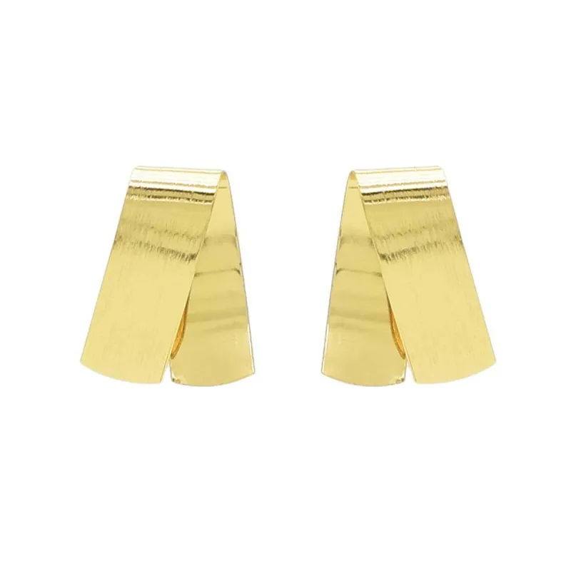 Goldtone Fold-Over Stud Earrings made by Zulily