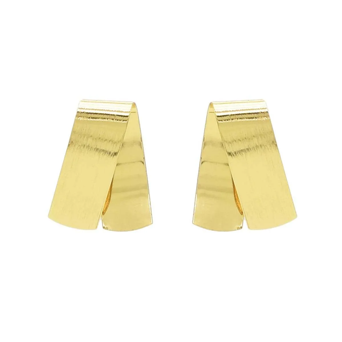 Goldtone Fold-Over Stud Earrings sold by Zulily