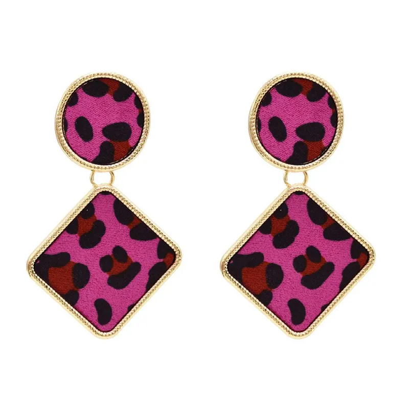 Rose Gabardine & Goldtone Leopard Print Drop Earrings made by Zulily