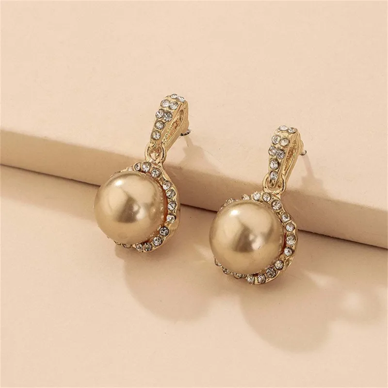 Cubic Zirconia & Pearl Goldtone Round Drop Earrings made by Zulily