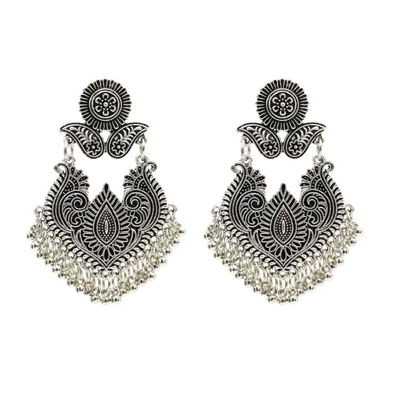 Silvertone Floral Bell Drop Earrings made by Zulily