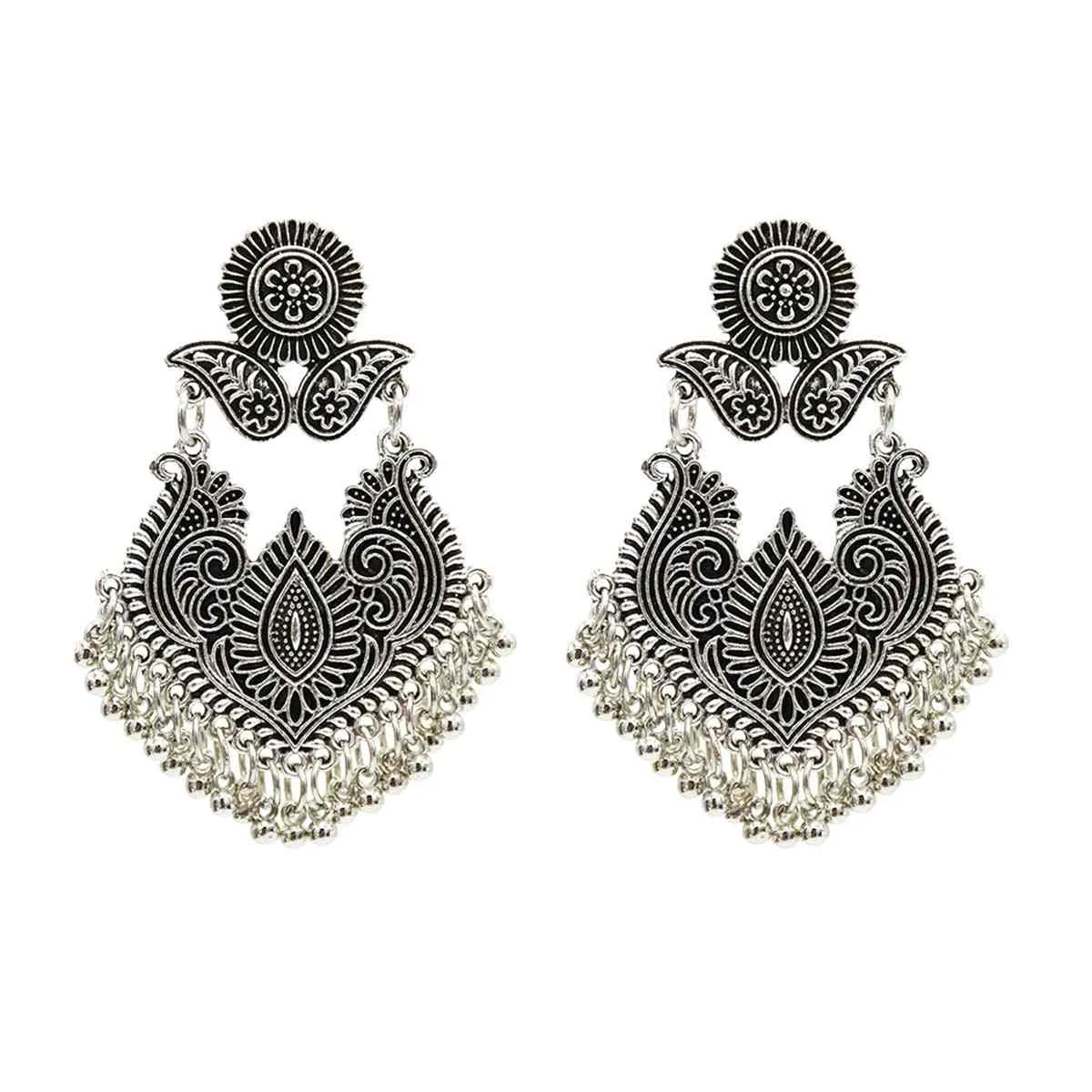 Silvertone Floral Bell Drop Earrings sold by Zulily