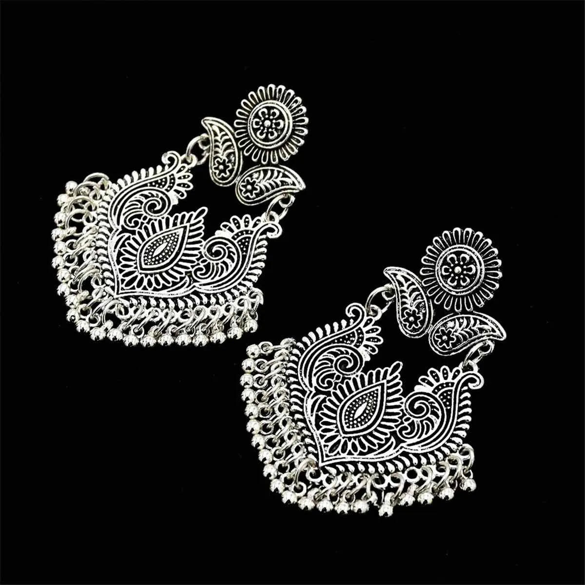 Silvertone Floral Bell Drop Earrings sold by Zulily product image thumbnail 3
