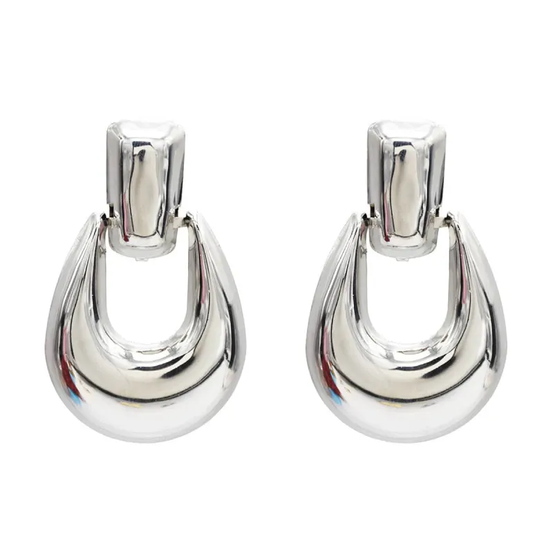 Silvertone Oval Drop Earrings made by Zulily