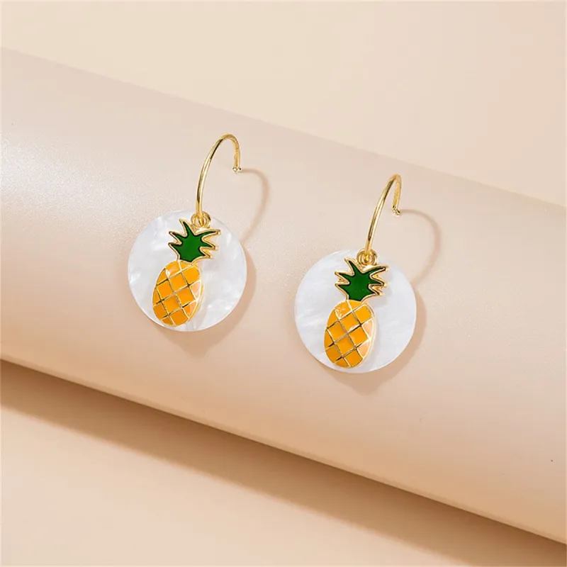 White & Orange Round Pineapple Drop Earrings made by Zulily