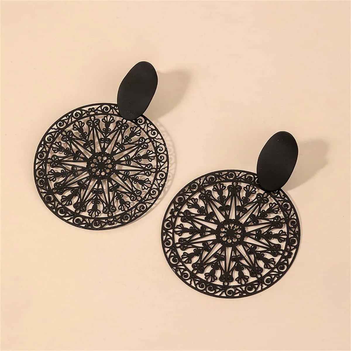 Black Celestial Plate Drop Earrings sold by Zulily product image thumbnail 3