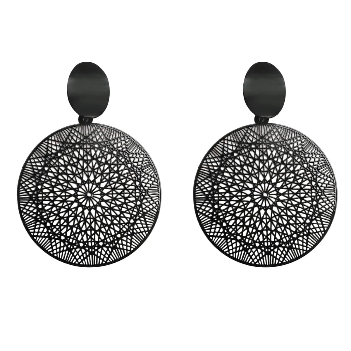 Black Celestial Plate Drop Earrings sold by Zulily