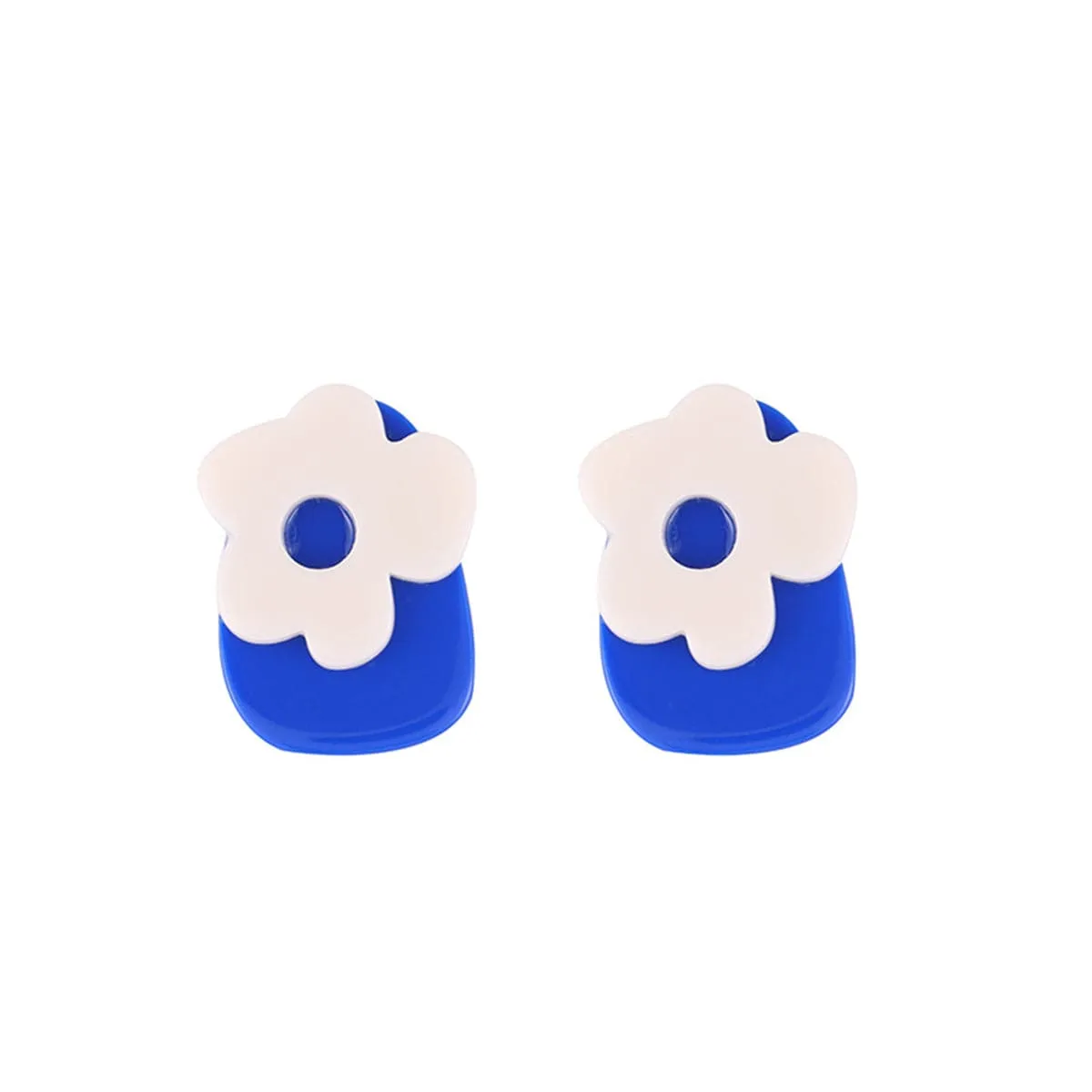 Blue & White Flower Stud Earrings sold by Zulily product image thumbnail 2
