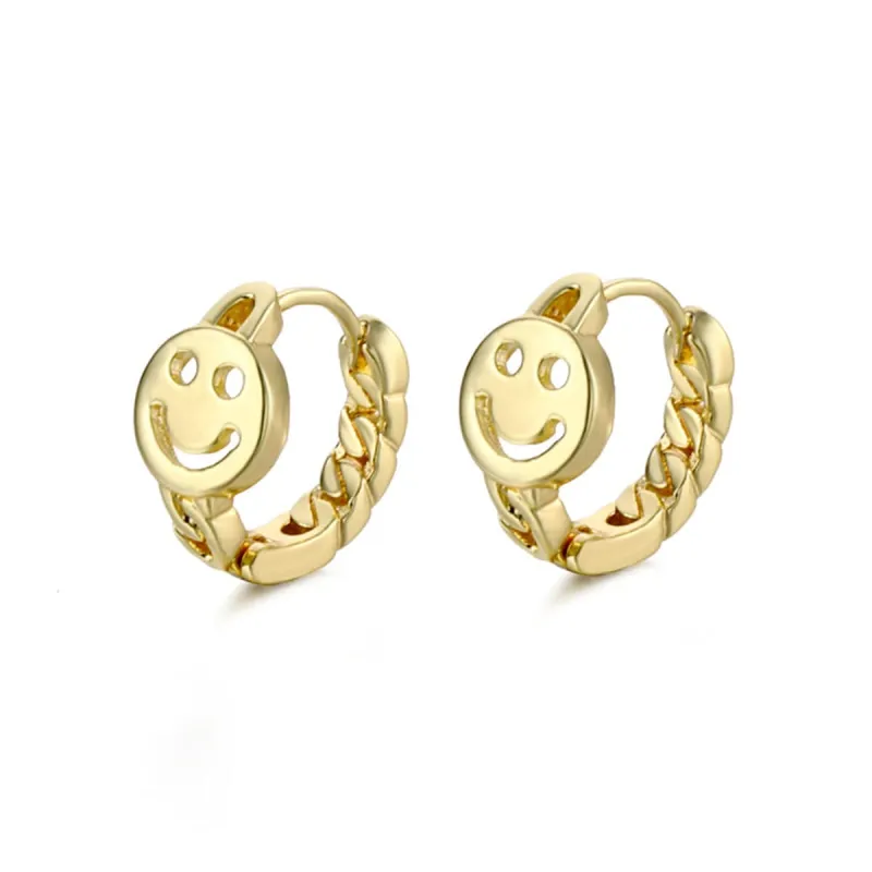 Goldtone Openwork Smile Huggie Earrings made by Zulily