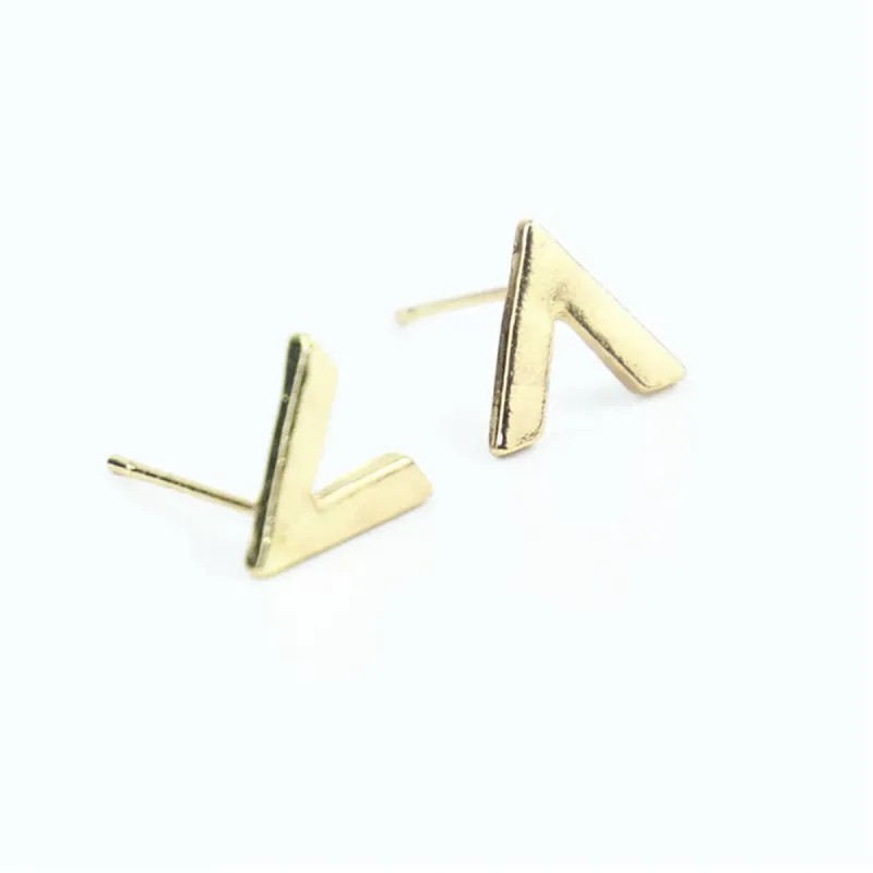 Goldtone Letter V Stud Earrings made by Zulily