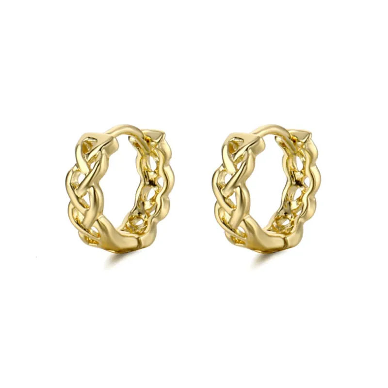 Goldtone Chain Huggie Earrings made by Zulily